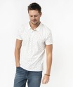 Polo manches courtes en jersey à petits motifs graphiques homme